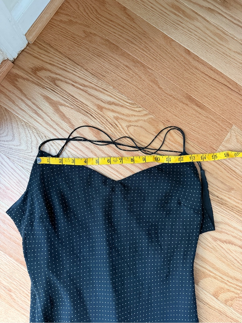 Lauren Ralph Lauren 100% Silk Black Polka Dot Low Back Slip Maxi Dress 10 - Picture 9 of 11